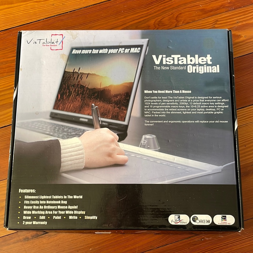 VisTablet Graphic Tablet- Draw-Edit-Paint-Write With A Pen As Your Mouse!